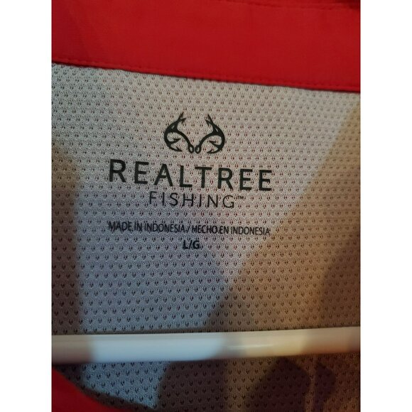 REALTREE Fishing Men's Red long sleeved shirt Size Large - Picture 3 of 5